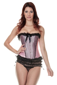 Black and Pink Overbust Corset